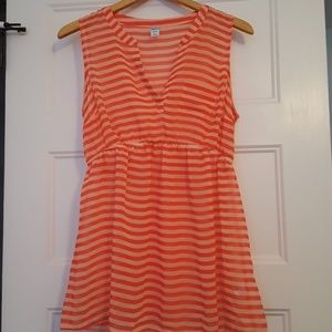 Old Navy Sheer Striped Sleeveless Maternity Medium